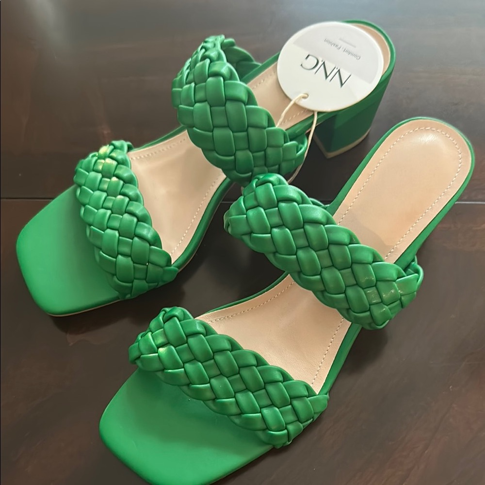 Vibrant Green Woven Sandals